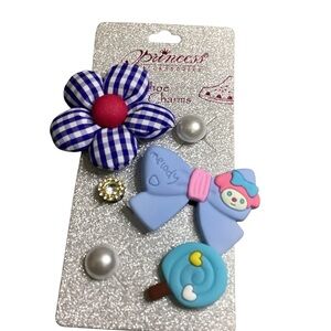 Princess Blue and Pink Shoe Charms Set